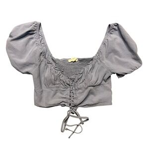 LA Hearts Womens Y2K Coquette Milkmaid‎ Babydoll Crop Top Size S Fairy Feminine